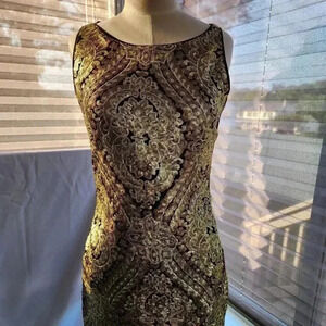 XOXO Gold and Black Sequin Dress Size 3/4